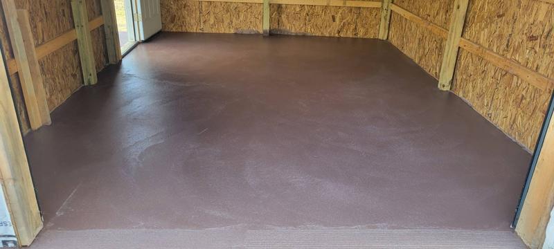Sealed and colored garage floor finish
