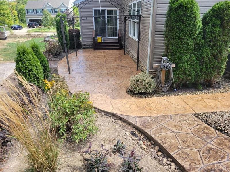 Decorative stamped concrete surface by CS & Sons Concrete